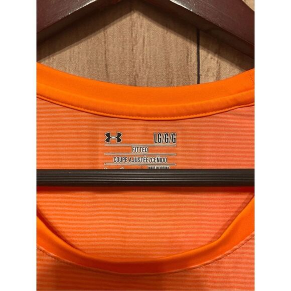 Under Armour Large fitted active wear t-shirt womens orange black - Picture 4 of 6